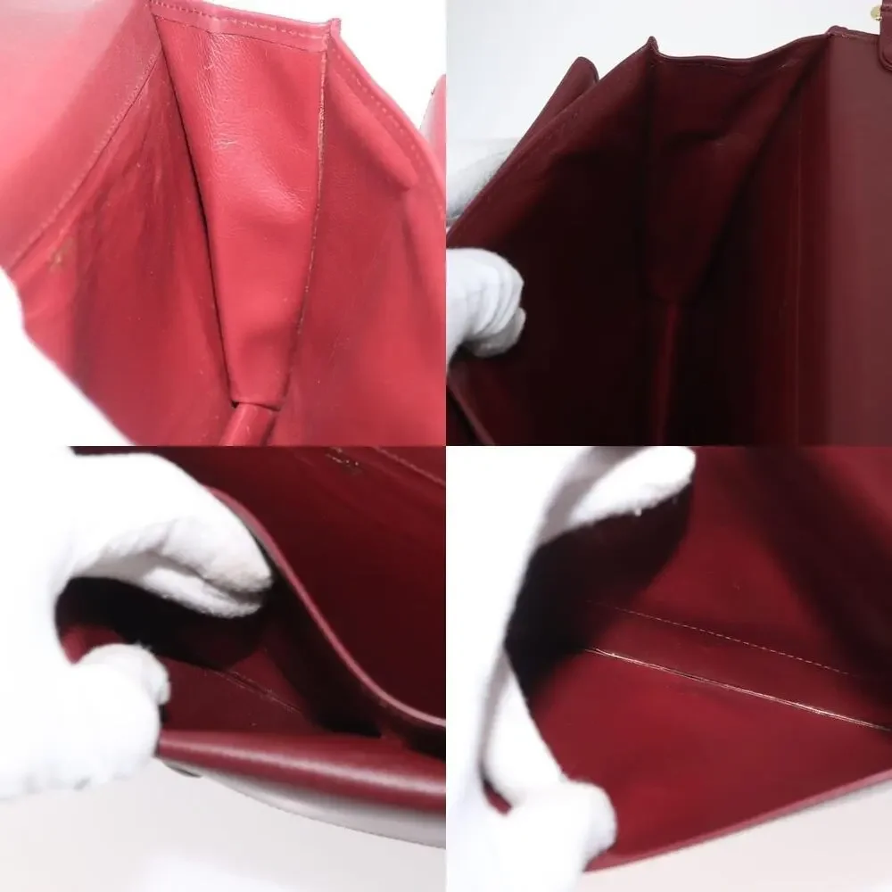 Cartier Leather Must Line Clutch Bag Bordeaux Gold